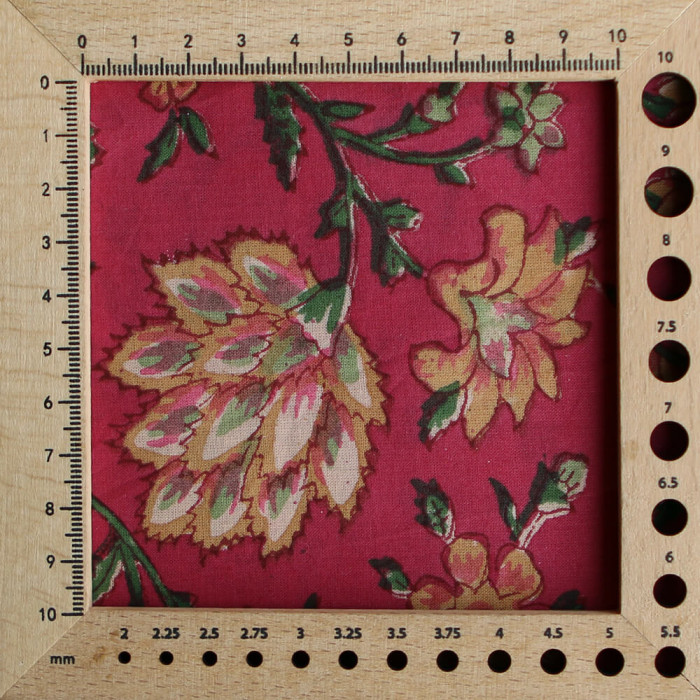 Sharmila Tissu Indien rose magenta vintage Coton - Artisanal Hand Block