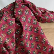 Sharmila B - Tissu indien en coton imprimé main Hand Block