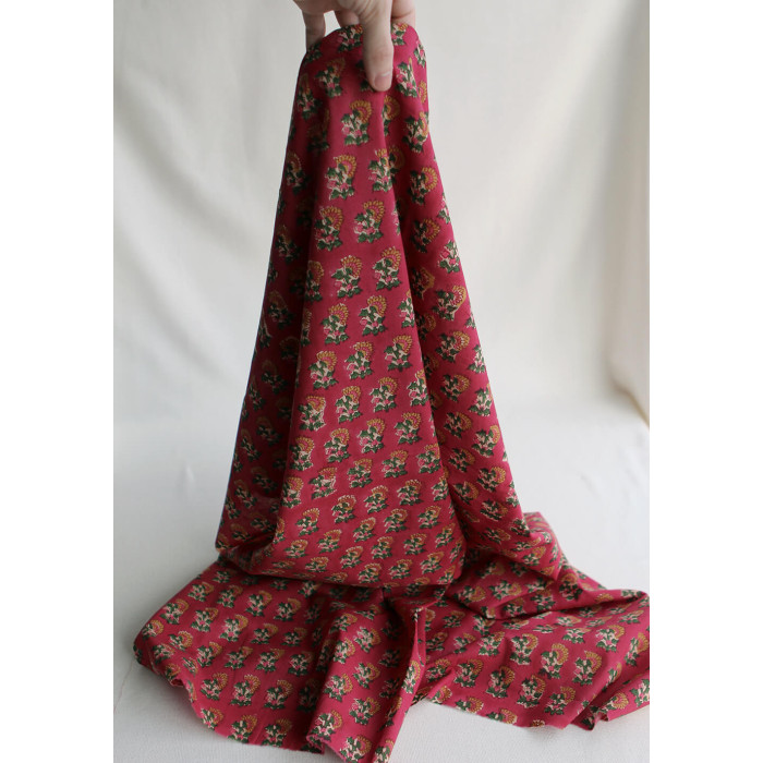 Sharmila B - Tissu indien en coton imprimé main Hand Block