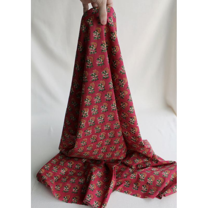 Sharmila B - Tissu indien en coton imprimé main Hand Block