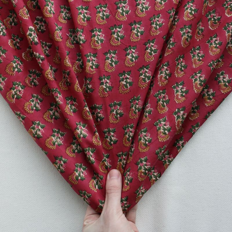 Sharmila B - Tissu indien en coton imprimé main Hand Block