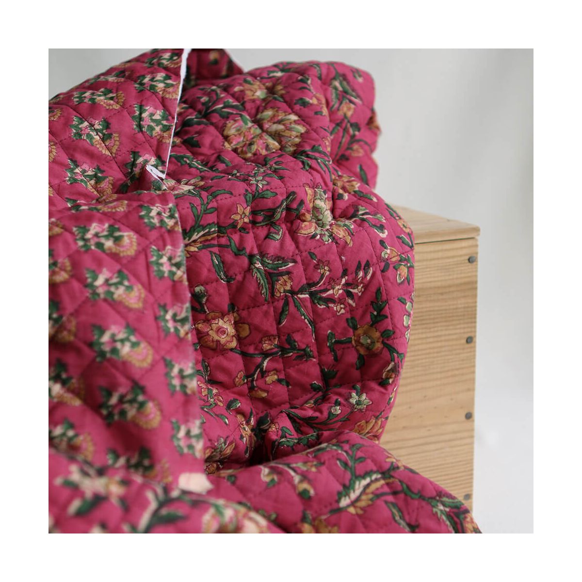 Sharmila - Tissu indien matelassé double face coton hand block largeur 100cm