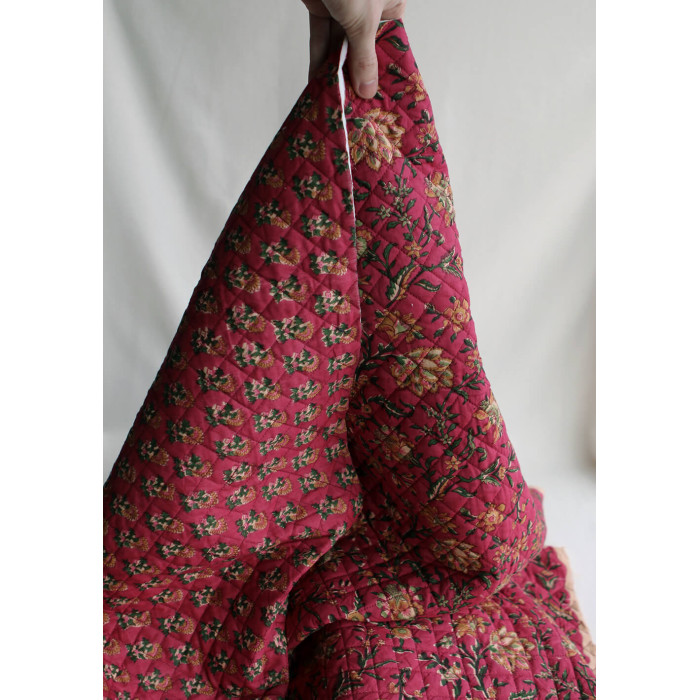 Sharmila - Tissu indien matelassé double face coton hand block largeur 100cm