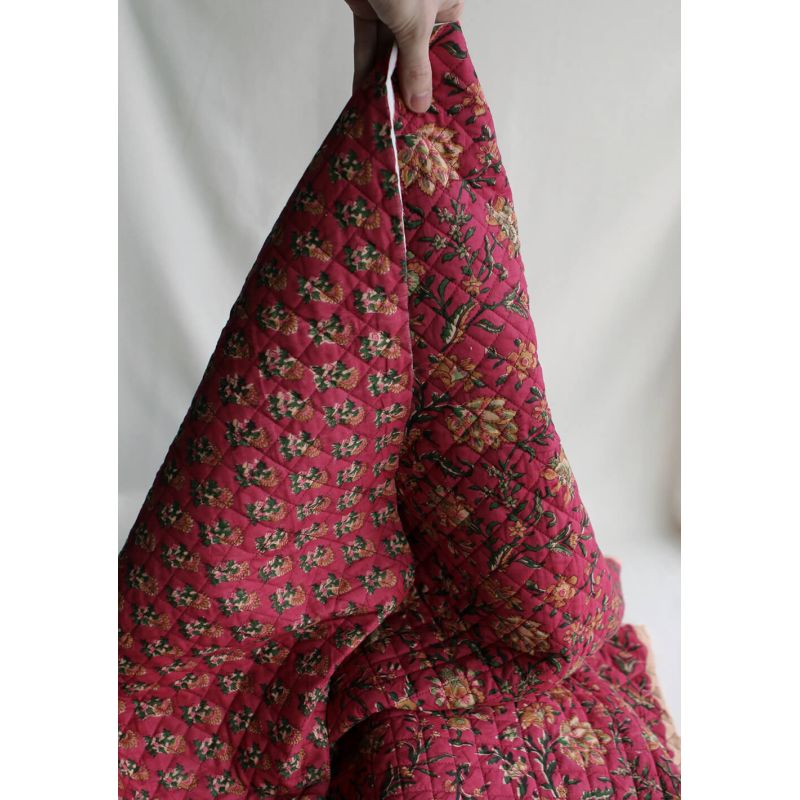 Sharmila - Tissu indien matelassé double face coton hand block largeur 100cm