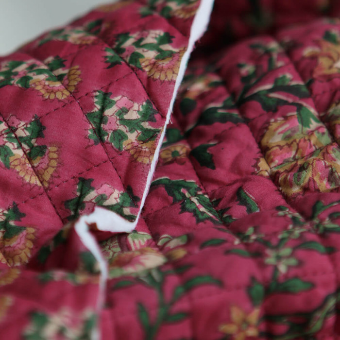 Sharmila - Tissu indien matelassé double face coton hand block largeur 100cm