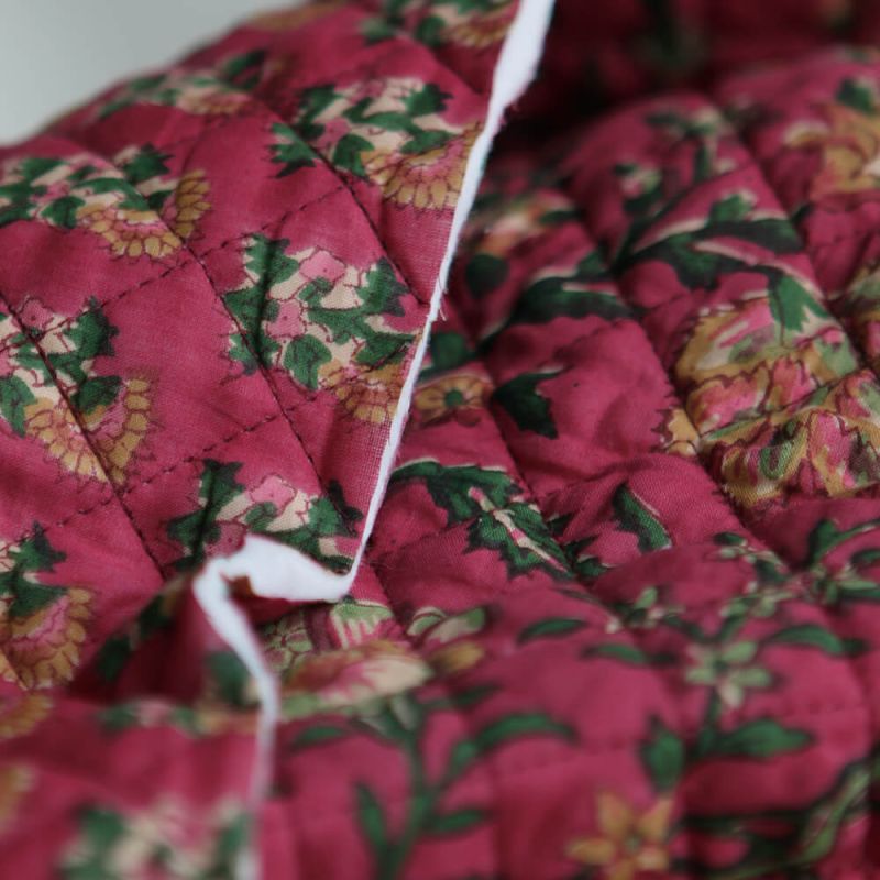 Sharmila - Tissu indien matelassé double face coton hand block largeur 100cm