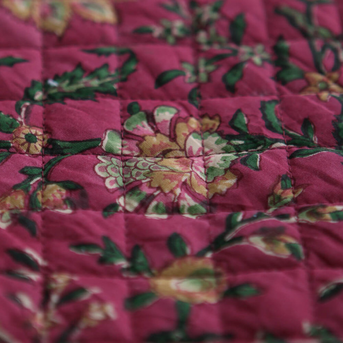 Sharmila - Tissu indien matelassé double face coton hand block largeur 100cm