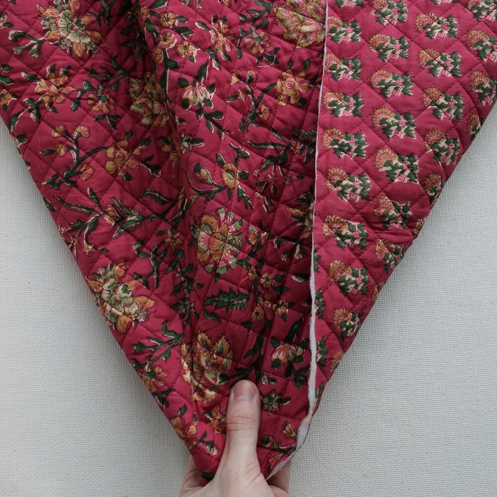 Sharmila - Tissu indien matelassé double face coton hand block largeur 100cm
