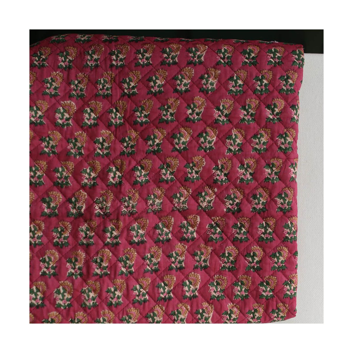 Sharmila - Tissu indien matelassé double face coton hand block largeur 100cm