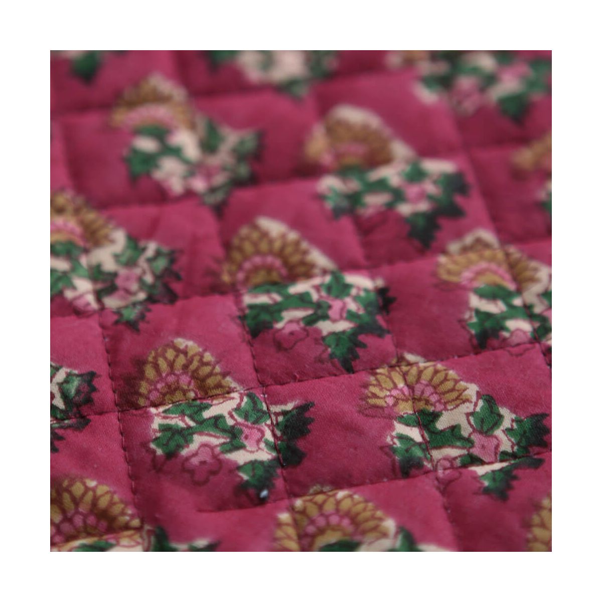 Sharmila - Tissu indien matelassé double face coton hand block largeur 100cm