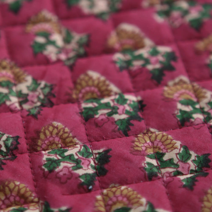 Sharmila - Tissu indien matelassé double face coton hand block largeur 100cm