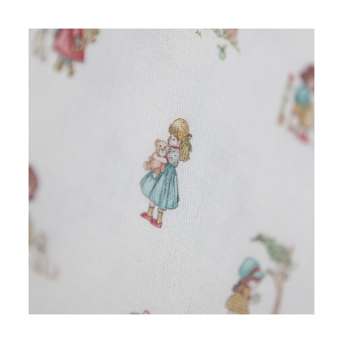 Sarah - Tissu sergé / twill de coton organique imprimé personnages