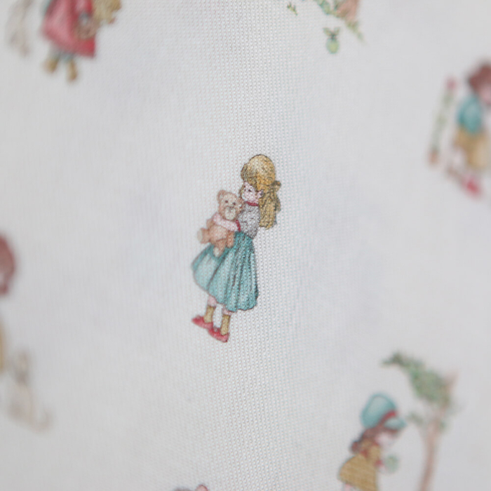 Sarah - Tissu sergé / twill de coton organique imprimé personnages