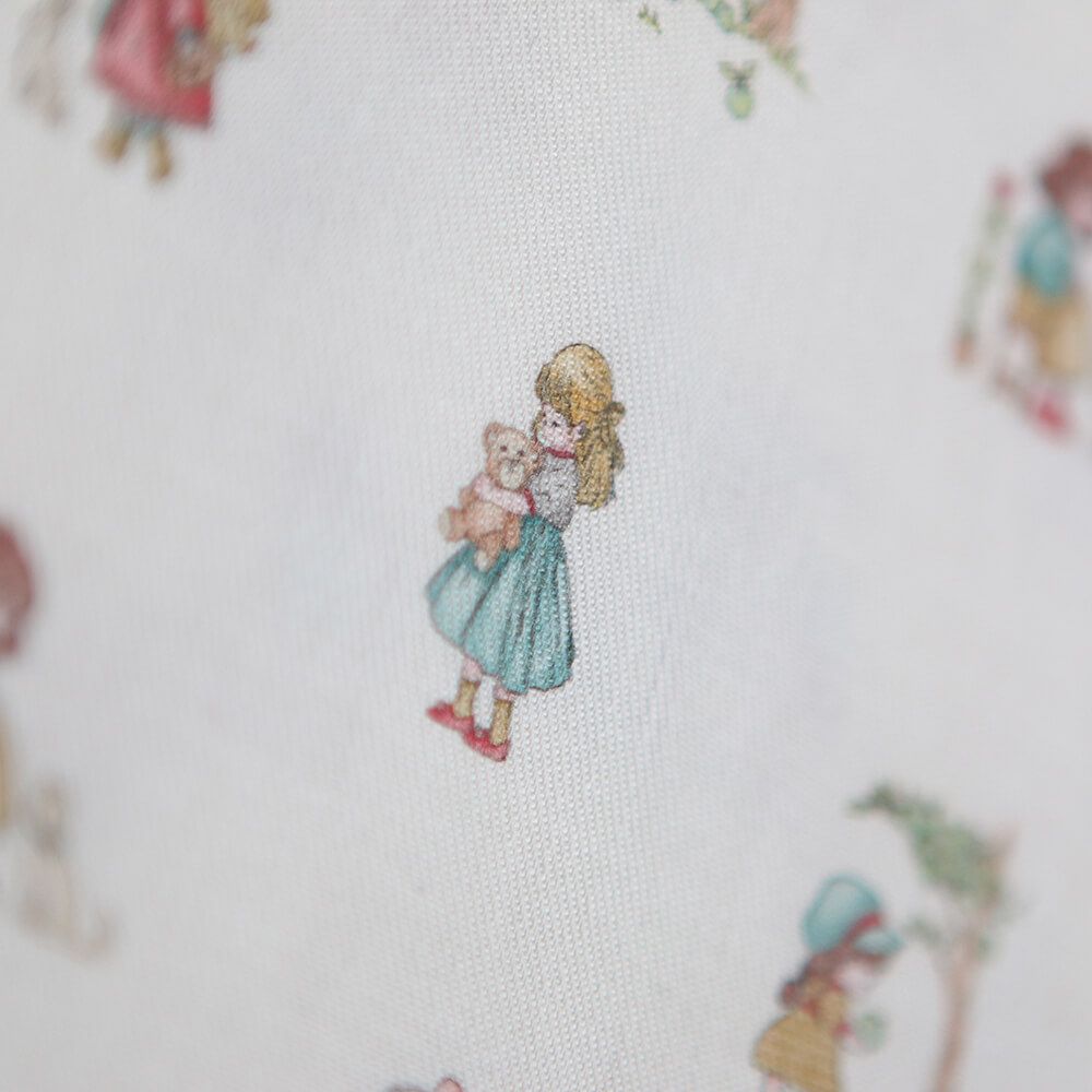 Sarah - Tissu sergé / twill de coton organique imprimé personnages