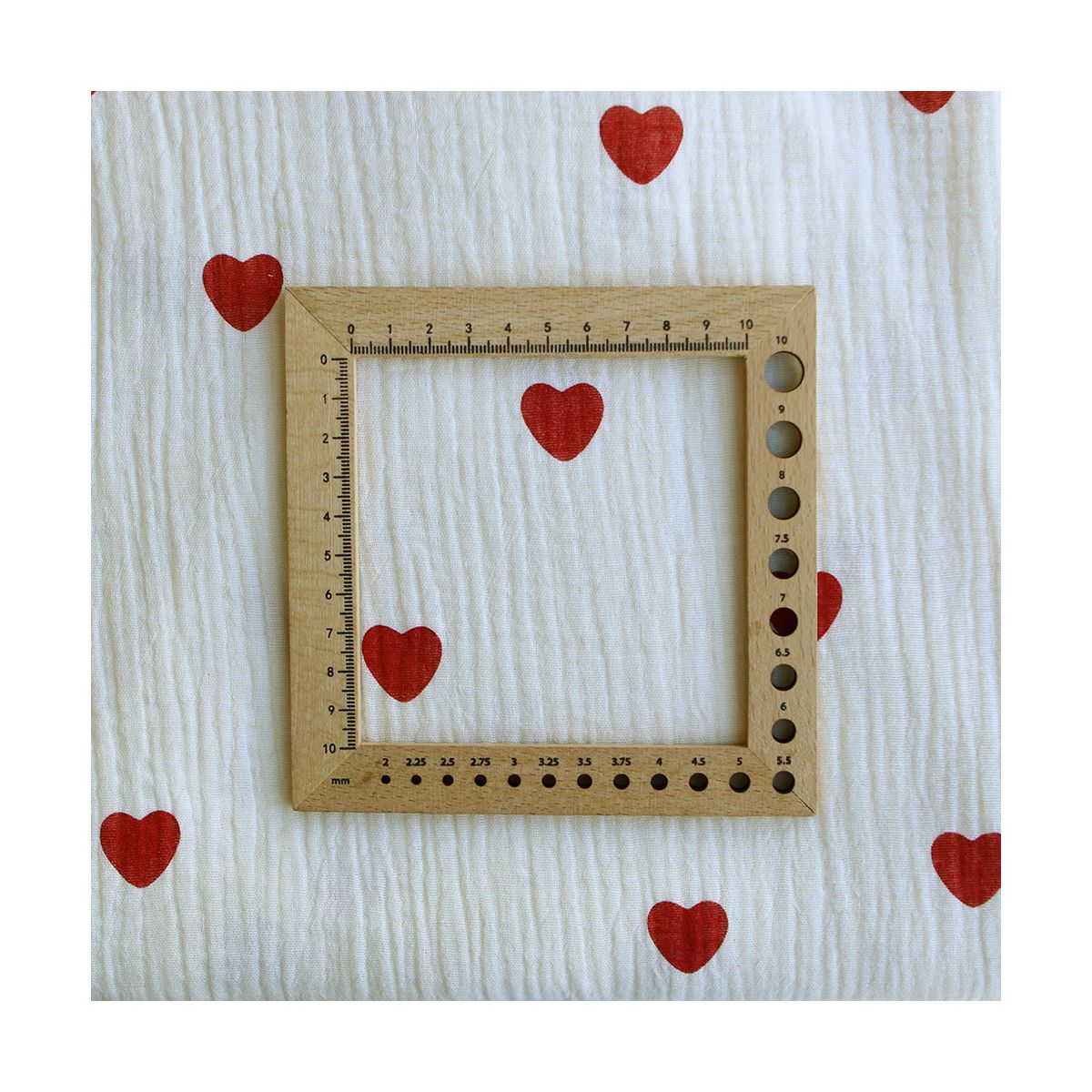 copy of Manou - Double gaze de coton BIO exclusif écru à motif coeurs