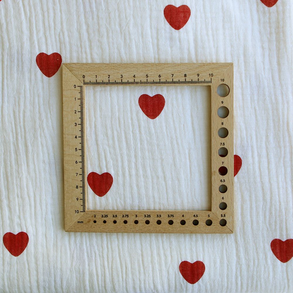 copy of Manou - Double gaze de coton BIO exclusif écru à motif coeurs