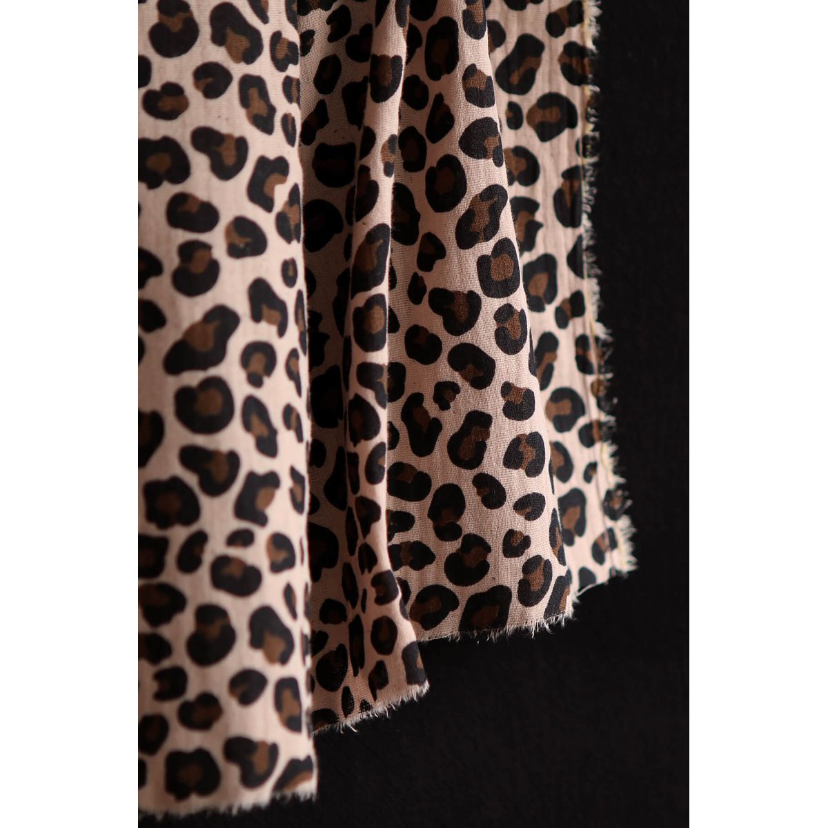 Lea - Double gaze coton BIO motif exclusif Graou fond nude