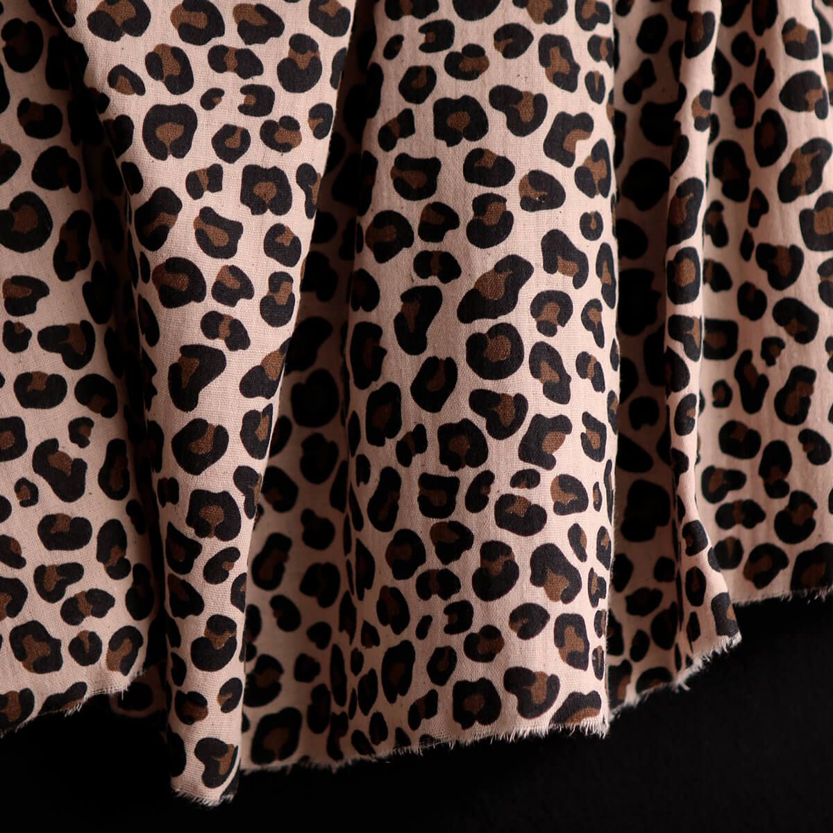 Lea - Double gaze coton BIO motif exclusif Graou fond nude