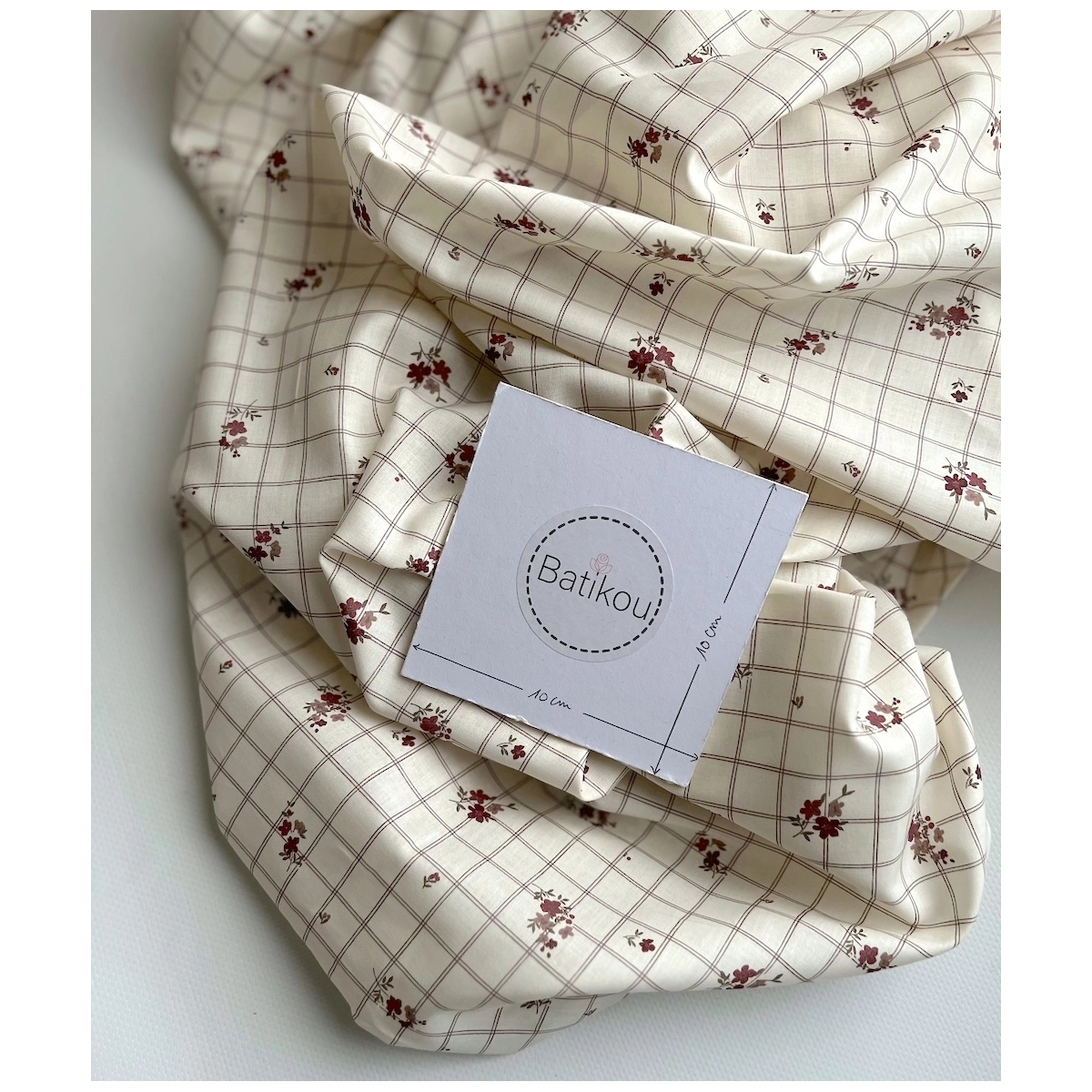 Laure - Batiste de coton Silkyne BIO imprimé exclusif Tissus issus de l'agriculture biologique  - 5