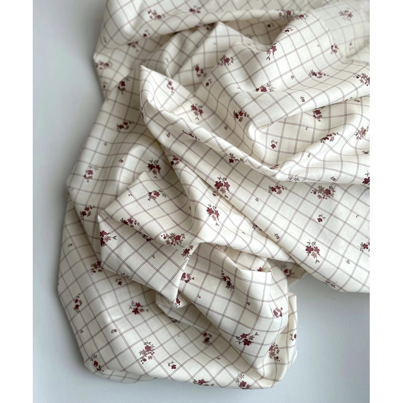 Laure - Batiste de coton Silkyne BIO imprimé exclusif Tissus issus de l'agriculture biologique  - 6