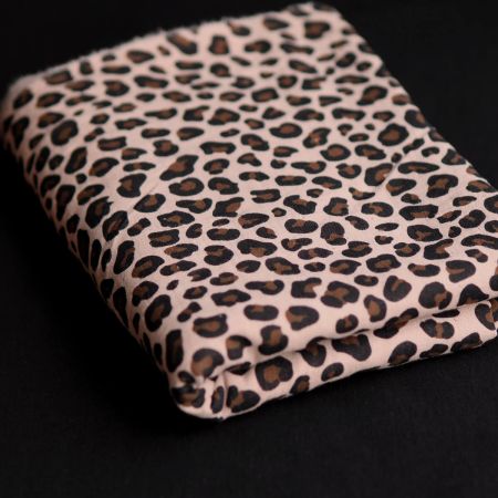 Lea - Double gaze coton BIO motif exclusif Graou fond nude