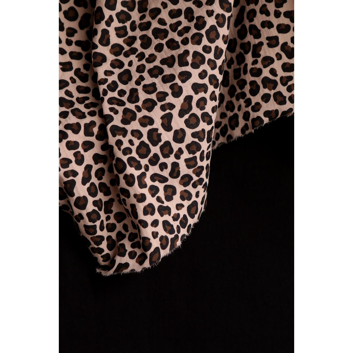 Lea - Double gaze coton BIO motif exclusif Graou fond nude