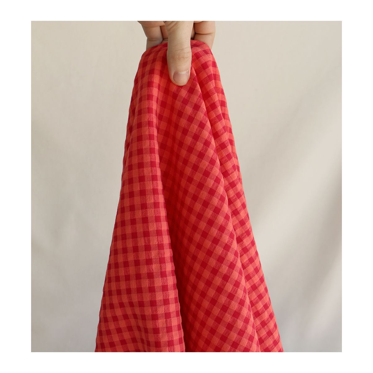 Seersucker / Coton gaufré vichy 6mm pastèque