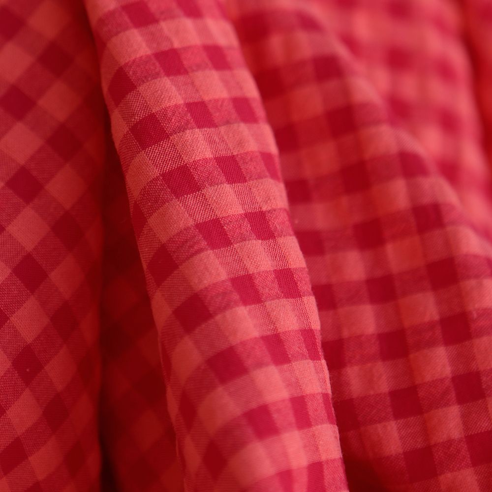 Seersucker / Coton gaufré vichy 6mm pastèque