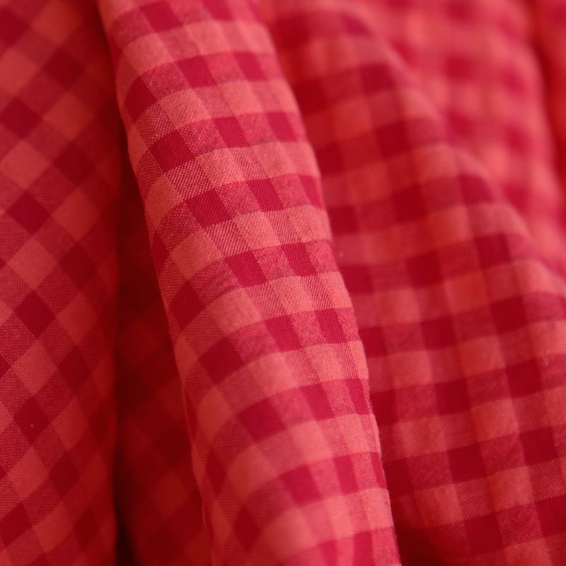 Seersucker / Coton gaufré vichy 6mm pastèque