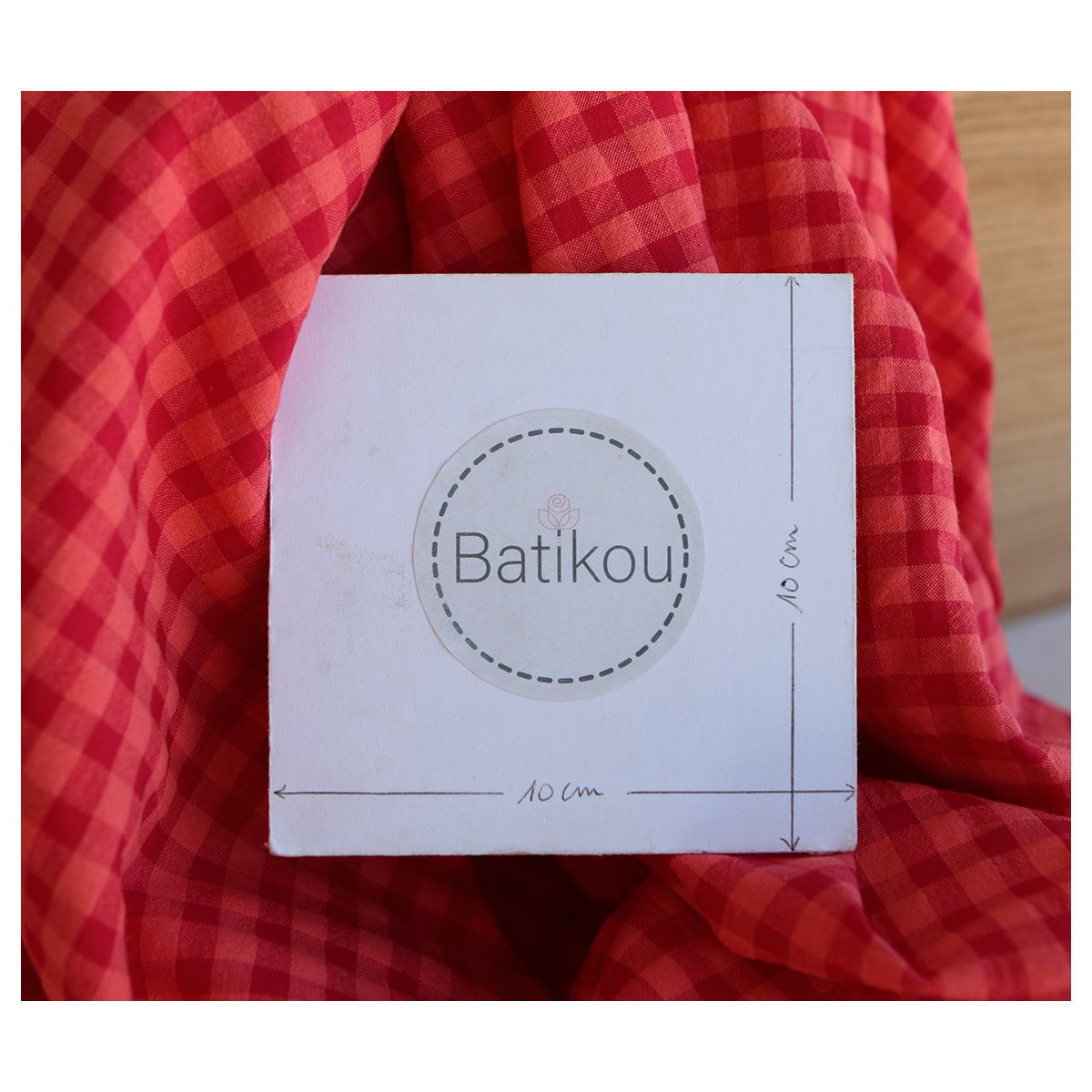 Seersucker / Coton gaufré vichy 6mm pastèque