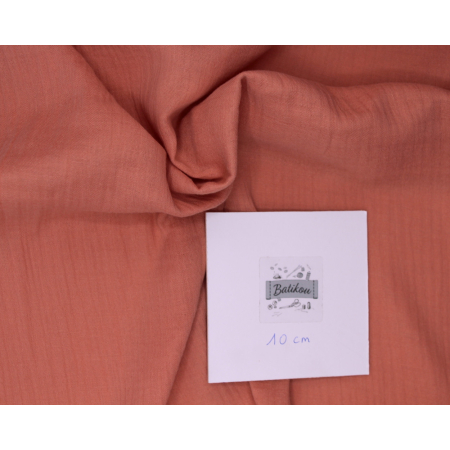 Double gaze de coton BIO unie ROSE blush