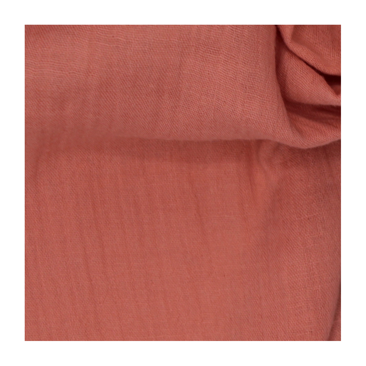 Double gaze de coton BIO unie ROSE blush