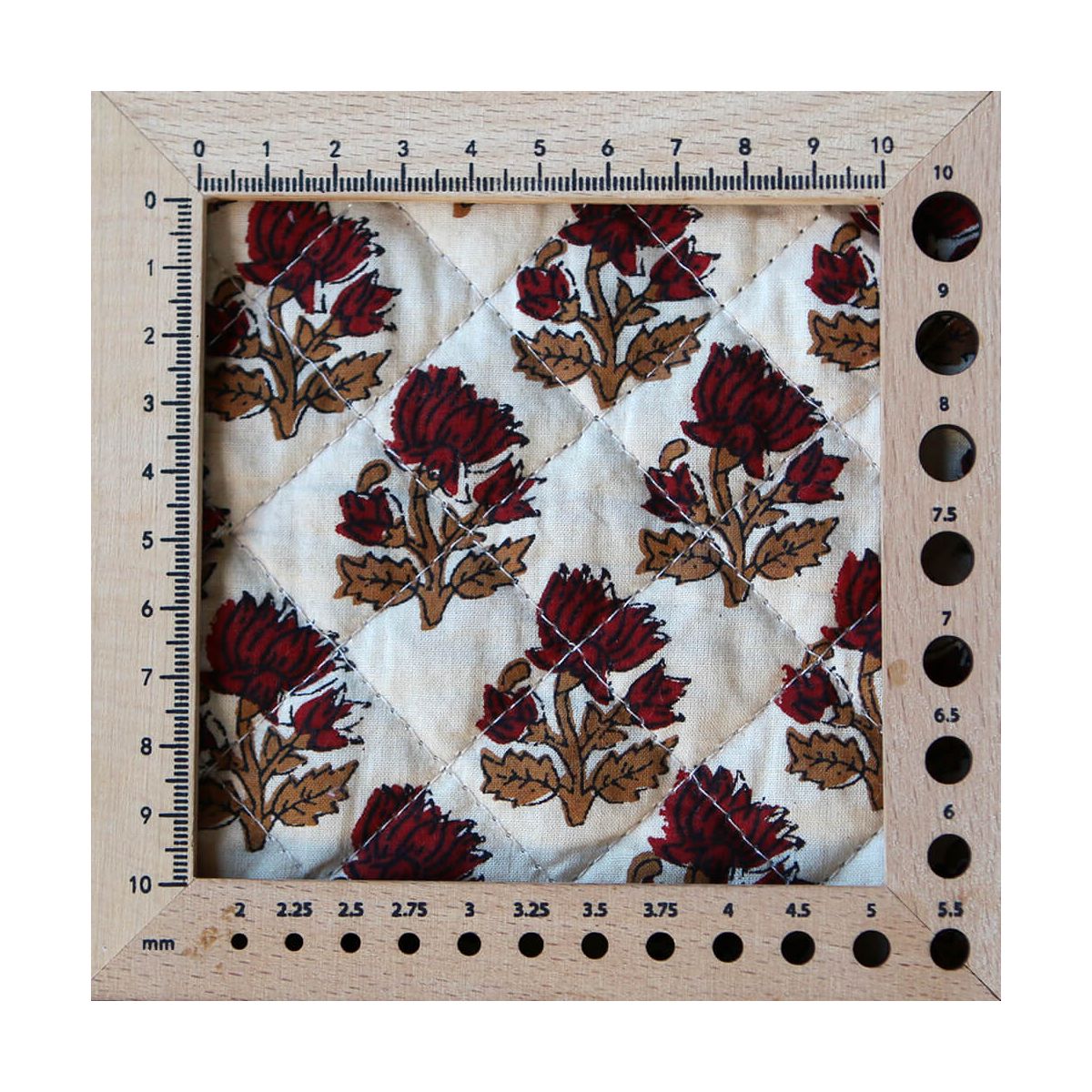 Shaivan - Tissu indien matelassé double face coton hand block largeur 100cm