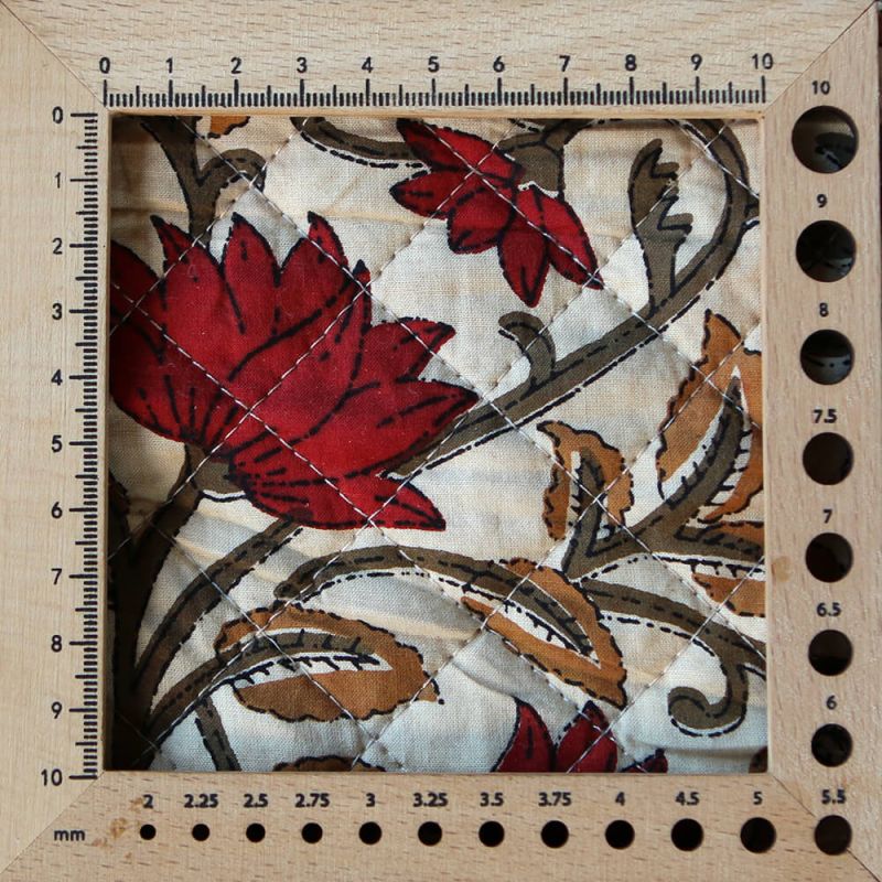 Shaivan - Tissu indien matelassé double face coton hand block largeur 100cm