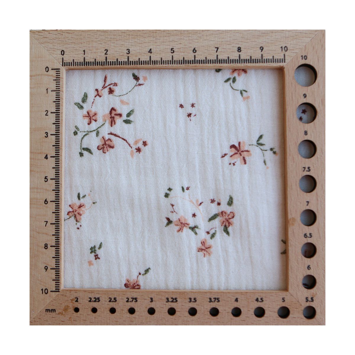 Sofia - Double gaze de coton motif fleuri fond écru