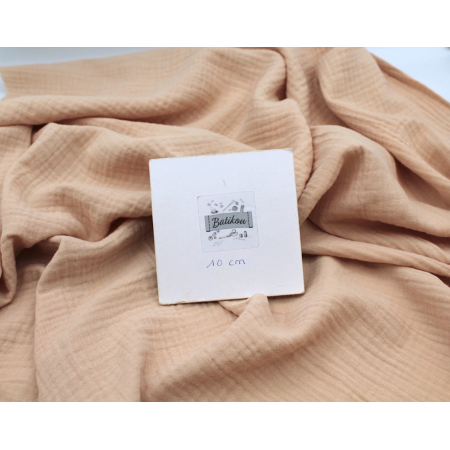 Double gaze de coton BIO nude pêche