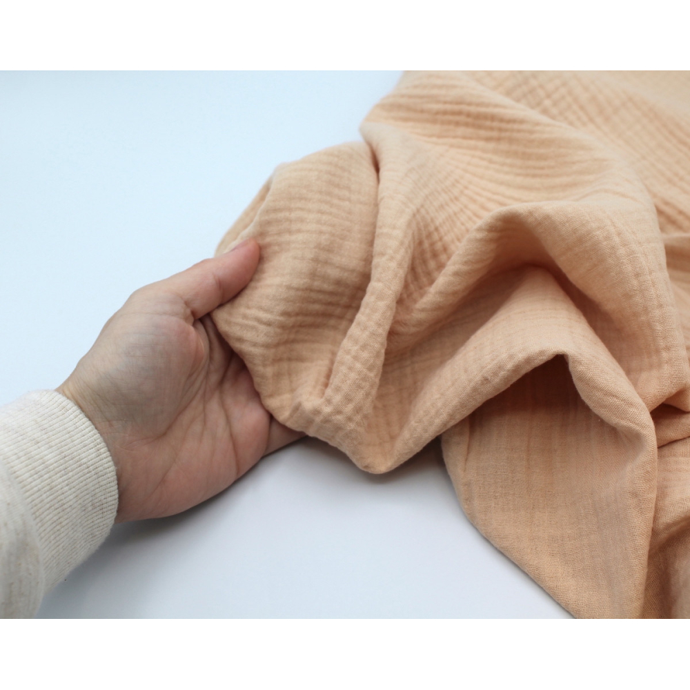 Double gaze de coton BIO nude pêche