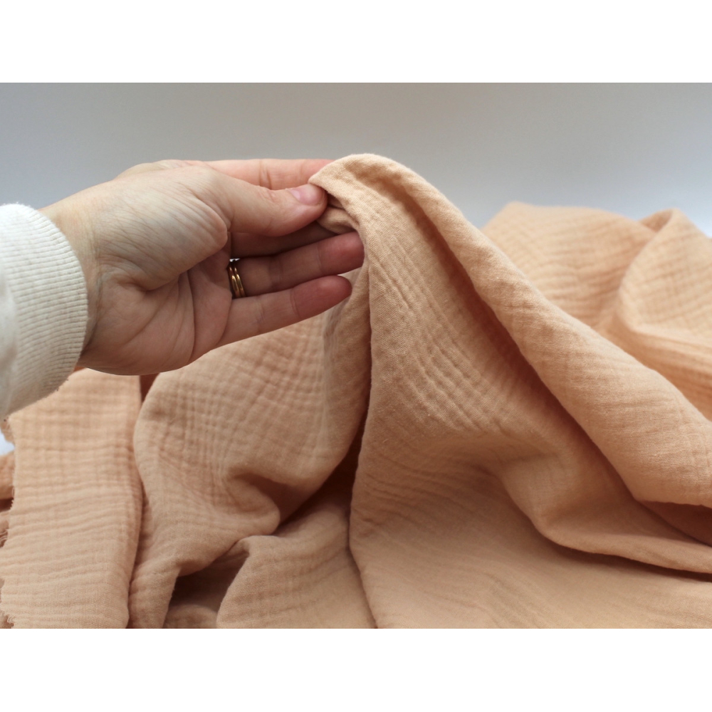 Double gaze de coton BIO nude pêche