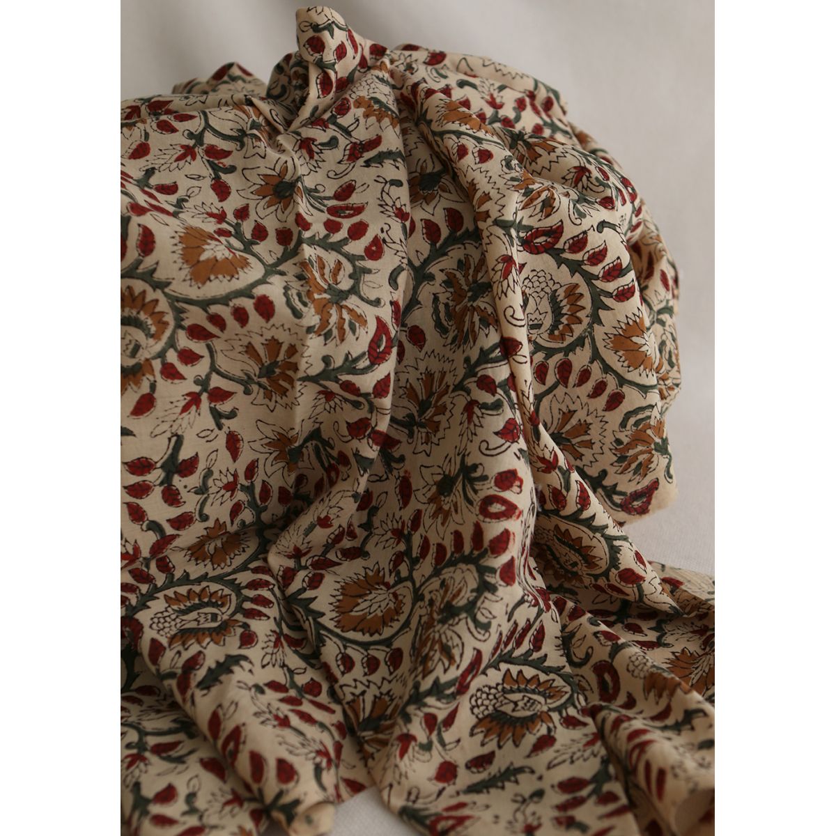 Nisha - Tissu indien coton hand block traditionnel