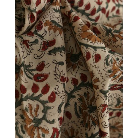 Nisha - Tissu indien coton hand block traditionnel