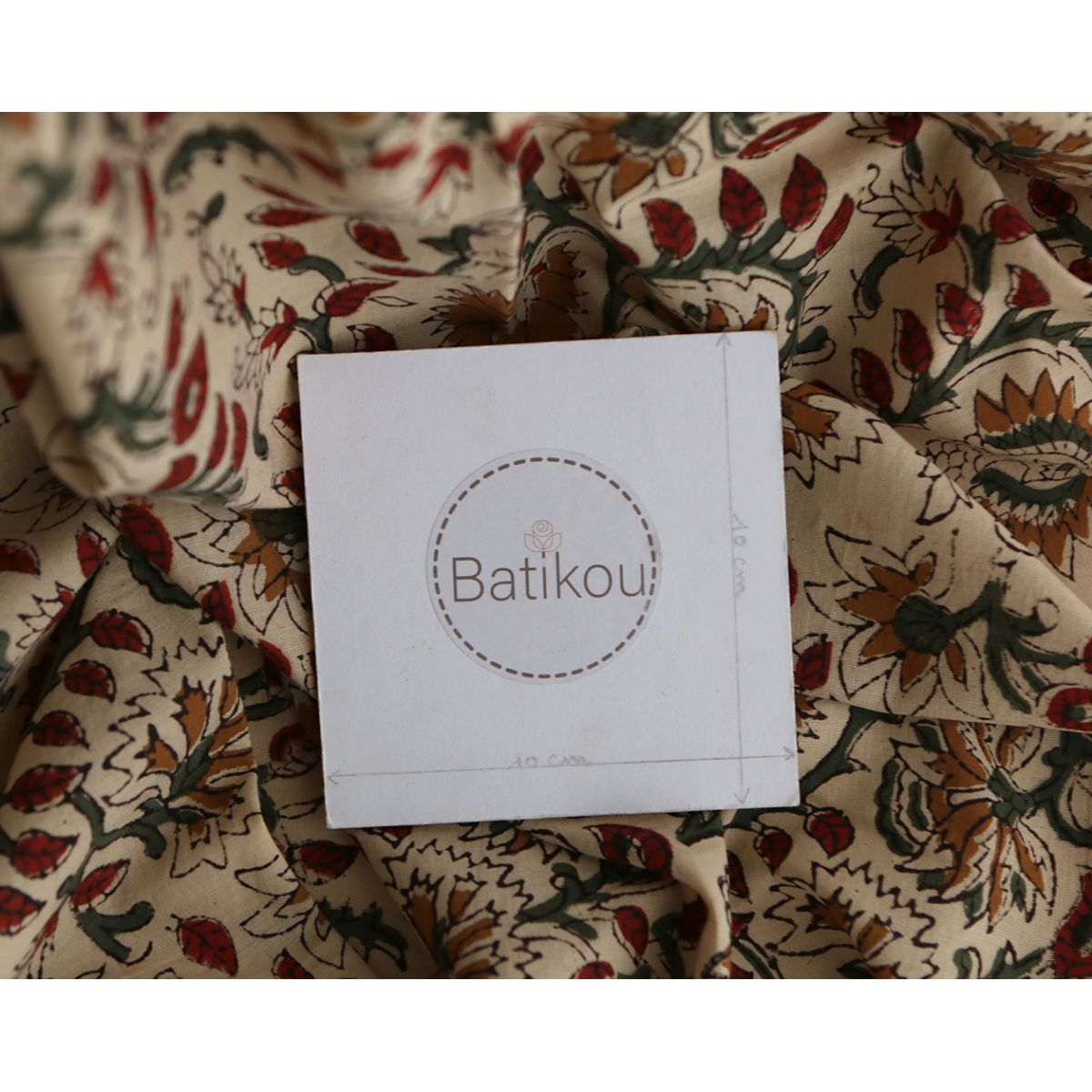 Nisha - Tissu indien coton hand block traditionnel