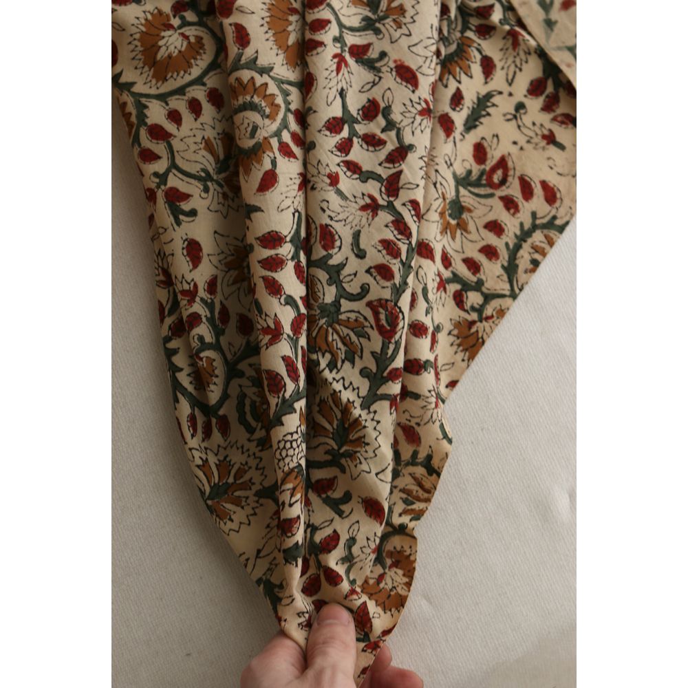 Nisha - Tissu indien coton hand block traditionnel