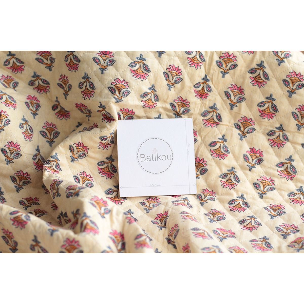 copy of Tissu indien matelassé double face coton hand block largeur 100cm