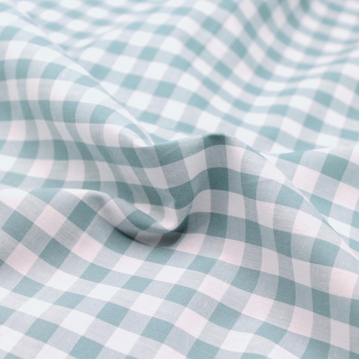 Coton vichy carreaux 10mm VERT SAUGE