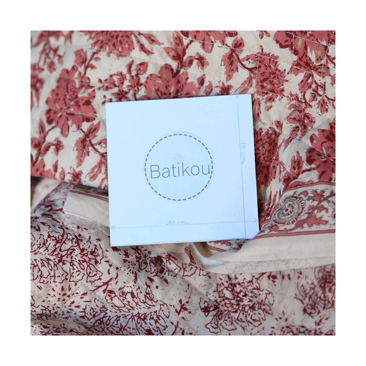 Anjali - Tissu indien matelassé double face coton hand block largeur 100cm