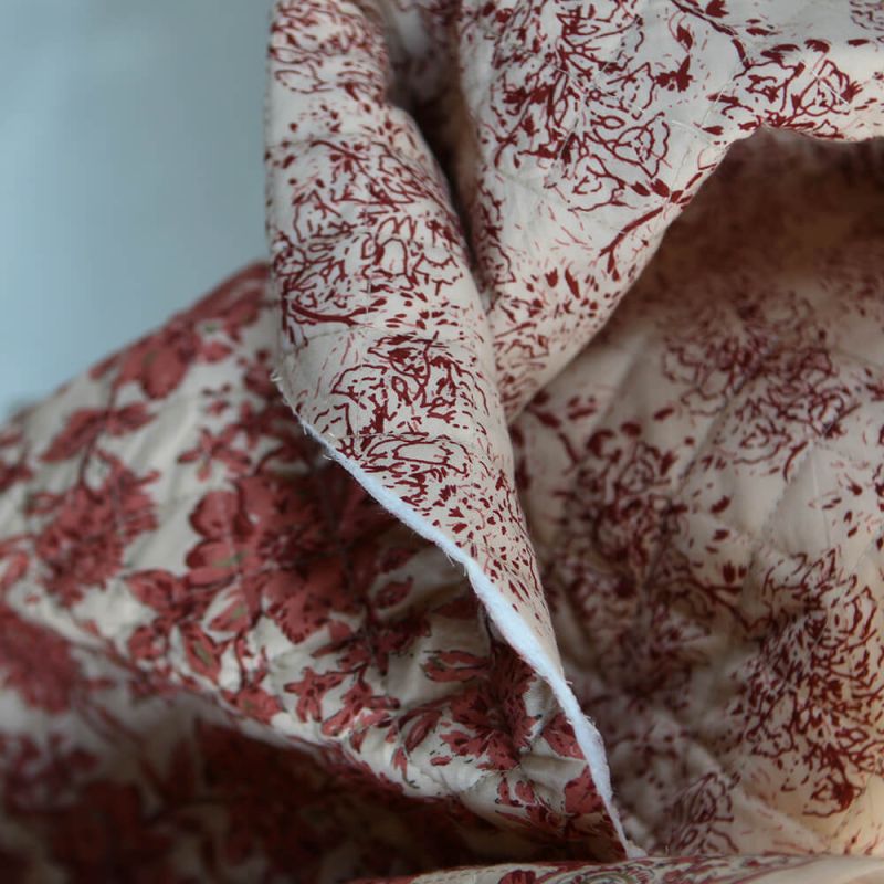 Anjali - Tissu indien matelassé double face coton hand block largeur 100cm
