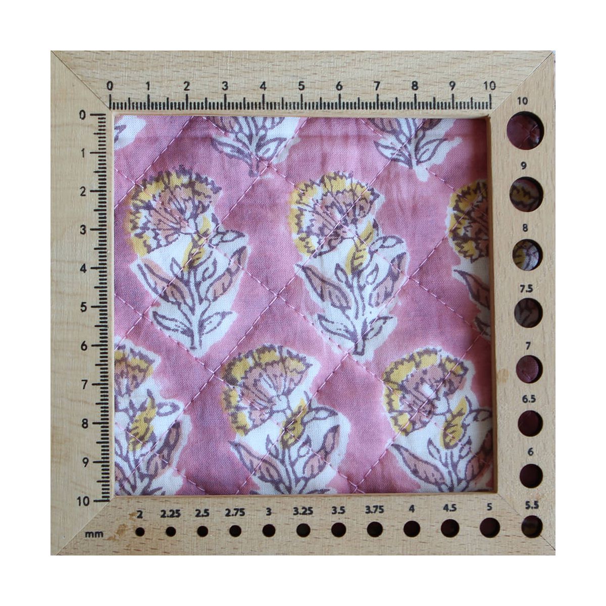 Ishara - Tissu indien matelassé double face coton hand block largeur 100cm