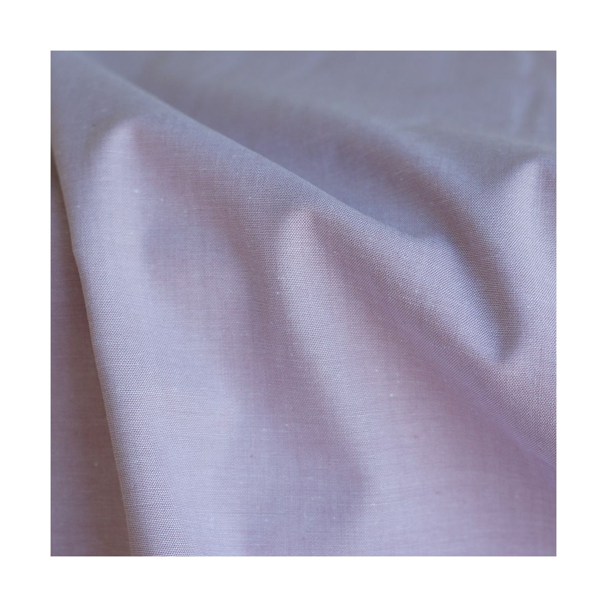 Popeline coton uni chiné effet chambray parme