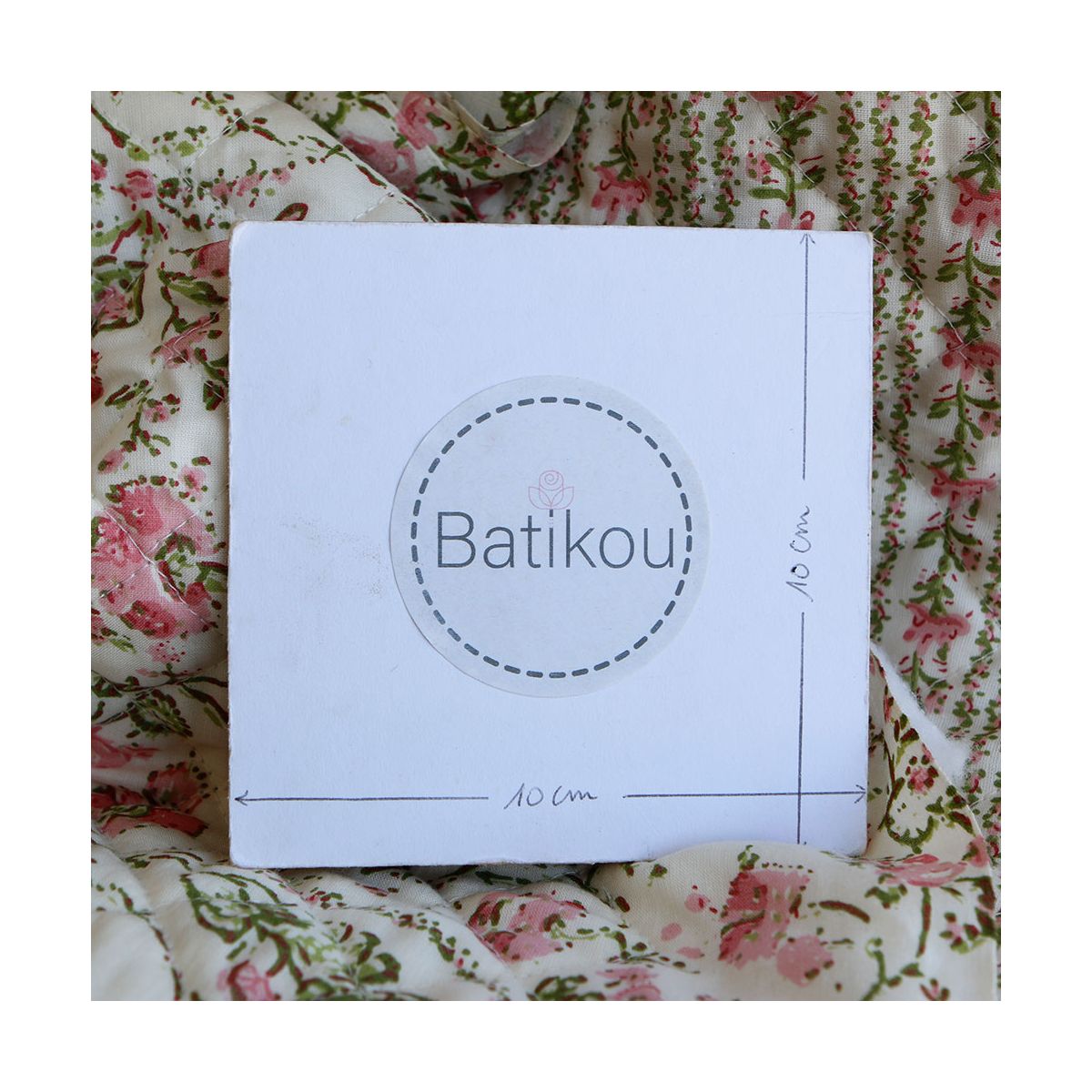 Karishma rose - Tissu indien matelassé double face coton hand block largeur 100cm