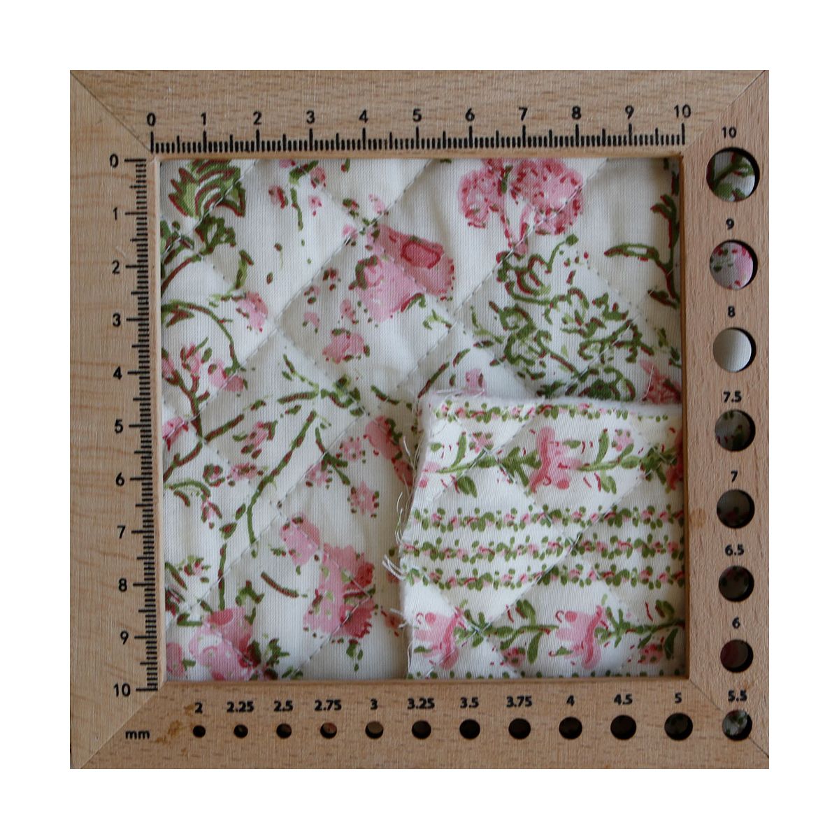 Karishma rose - Tissu indien matelassé double face coton hand block largeur 100cm